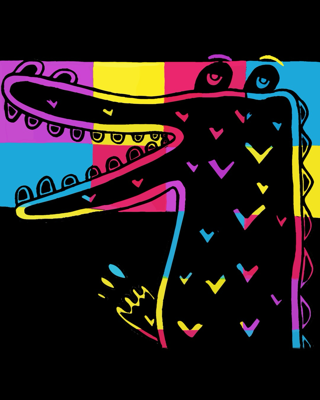 Original hand-drawn monster illustration