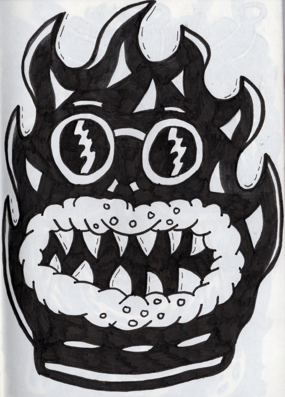 Original hand-drawn monster illustration