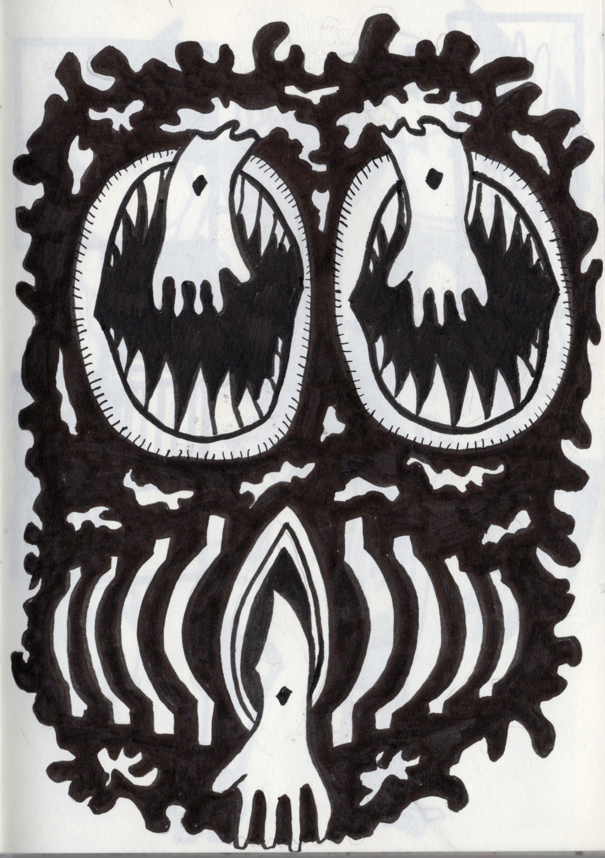 Original hand-drawn monster illustration