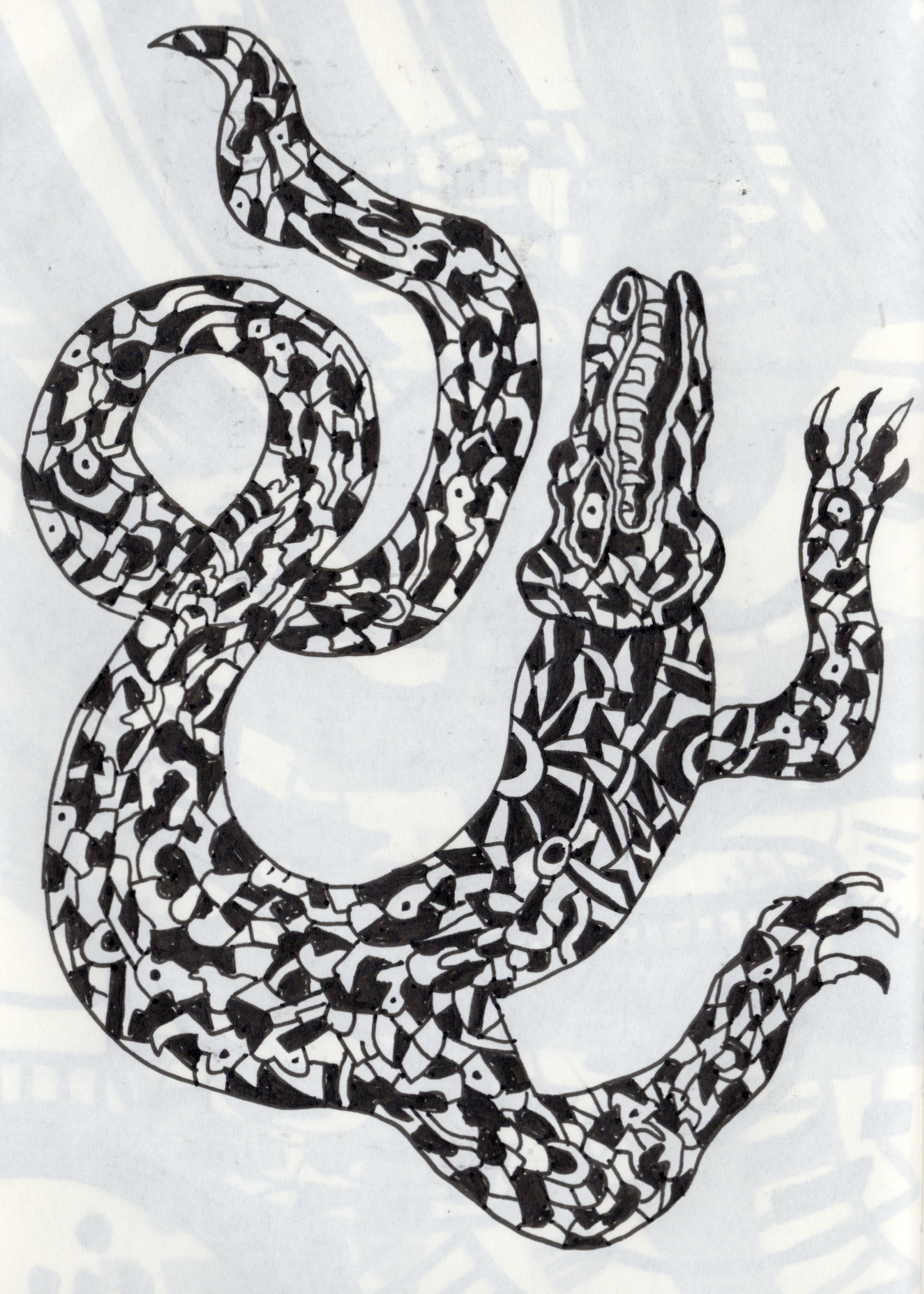 Original hand-drawn monster illustration