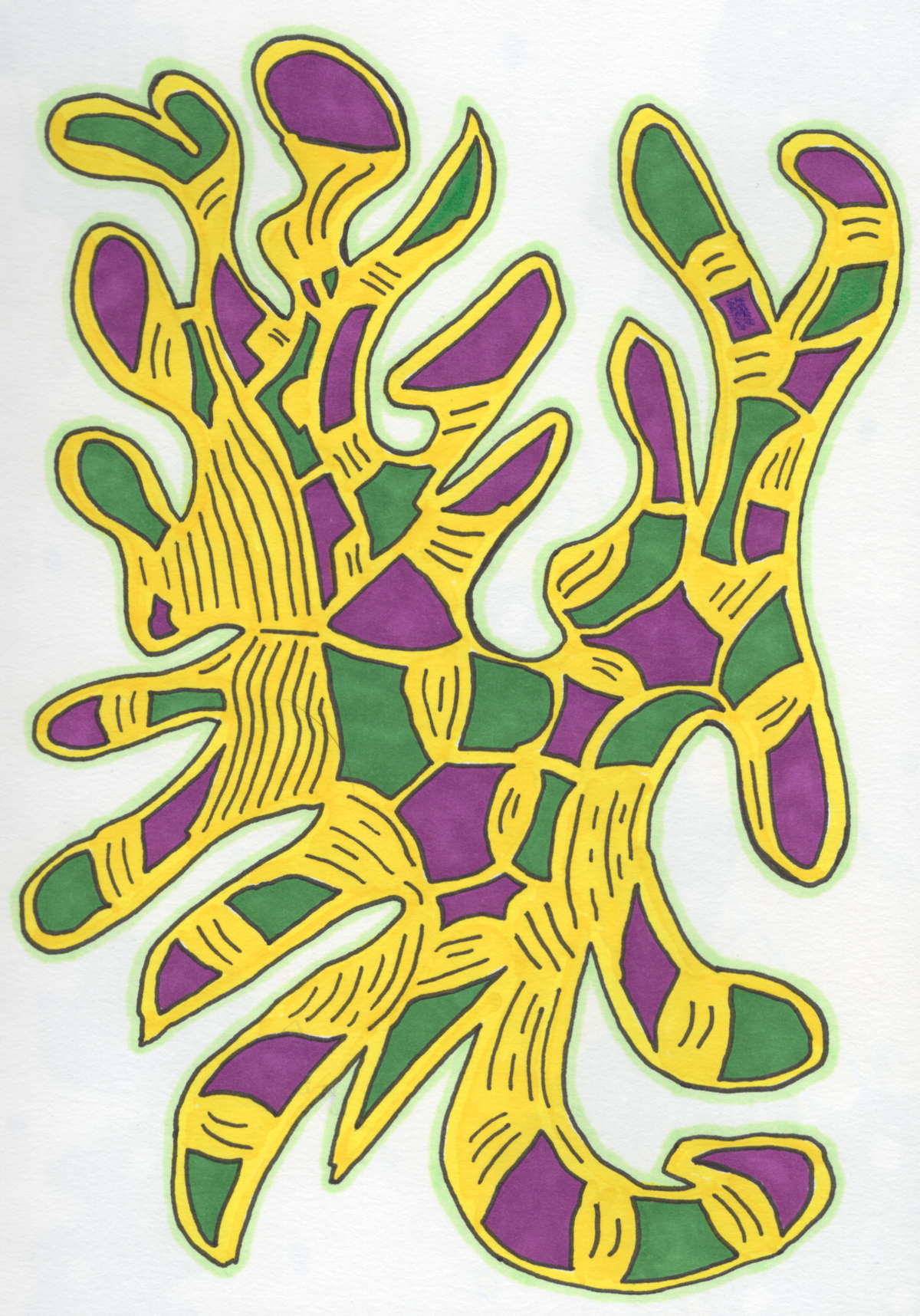Hand-drawn flower creature illustration
